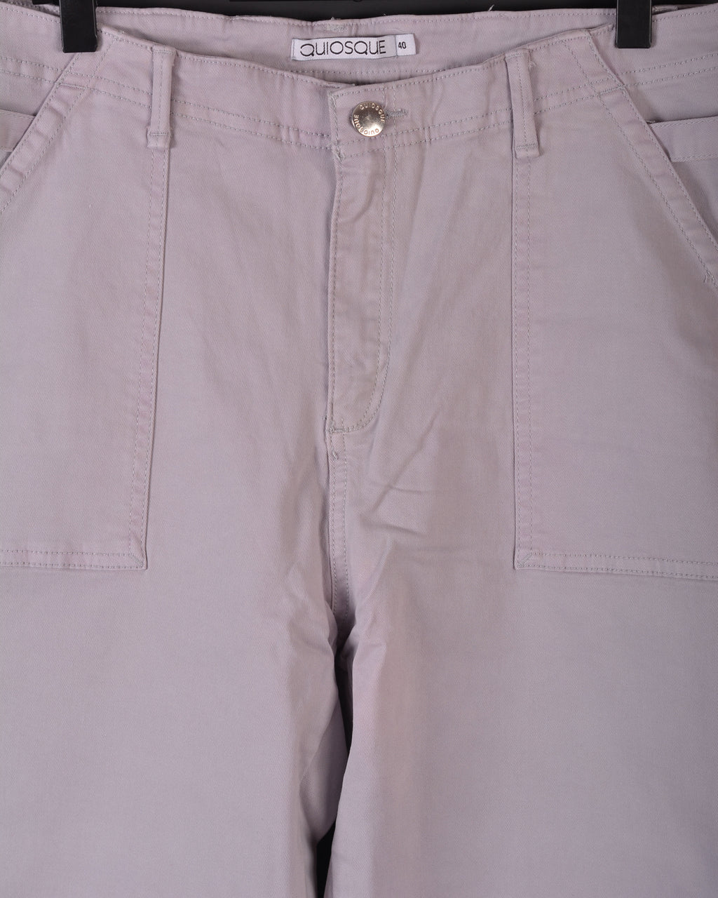 QUIOSQUE© GRAY TROUSERS  WITH Silver BUCKLES