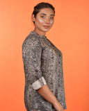 Esprit Full Sleeve Blouse-Zebra print