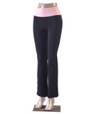 Bally Fold-Over Flare Yoga Pant Black And pink