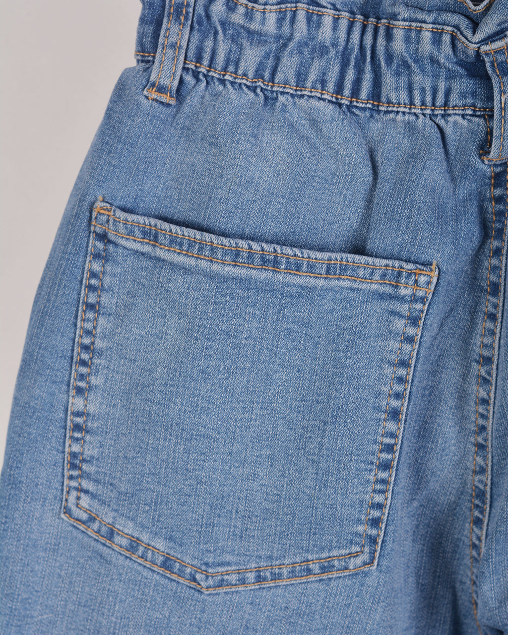 No Boundaries Juniors' Paperbag Waist Mom Jeans-Blue