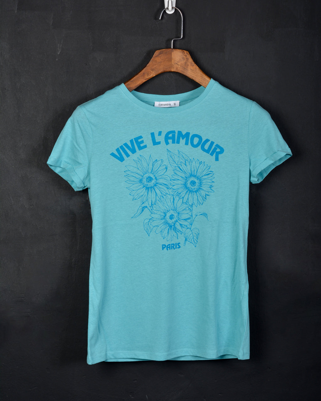 Terranova Women  Basic T-shirt vive l'amour blue