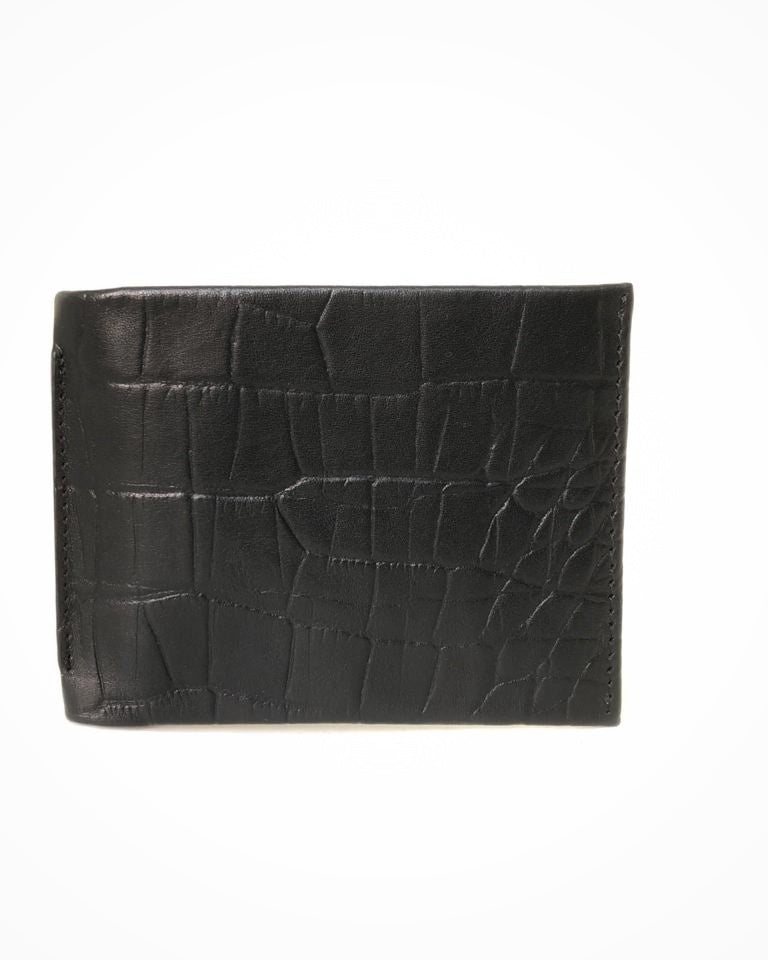 Leather Embossed wallet Black