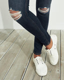 HOLLISTER° Classic Stretch High-Rise Super Skinny Jeans - Dark Destroy Knee - handsandhead