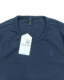 G STAR RAW Solid Crew-Neck T-shirt Blue Embroidery logo