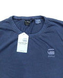 G STAR RAW Solid Crew-Neck T-shirt Big Logo Blue