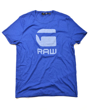 G STAR RAW Drillon Logo Print Crew-Neck Slim Fit T-shirt Royal Blue