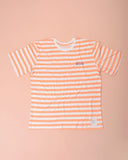 Lefties THICK STRIPE PRINTED T-SHIRT Orange/White