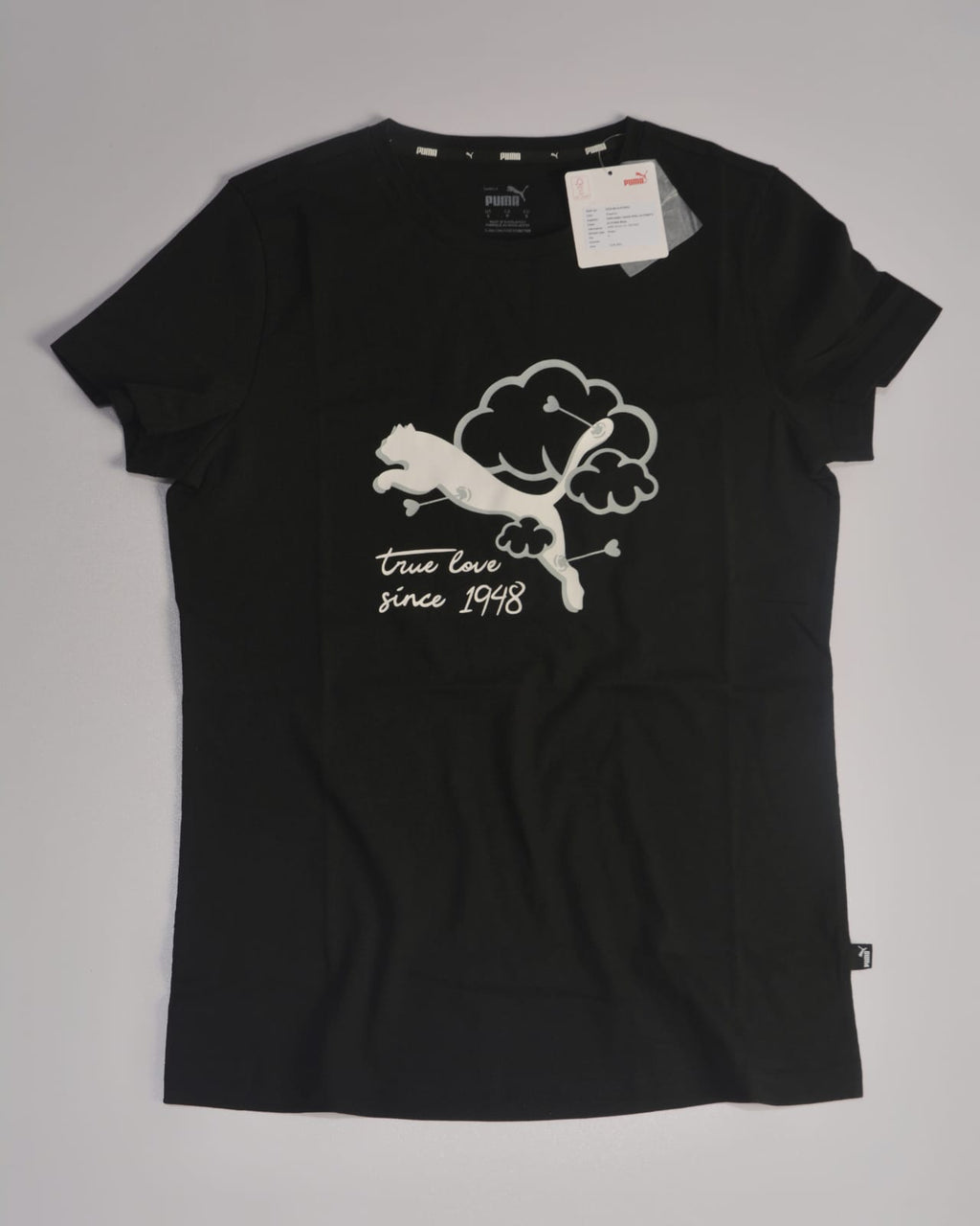 Puma women round neck T-shirt Black big Logo