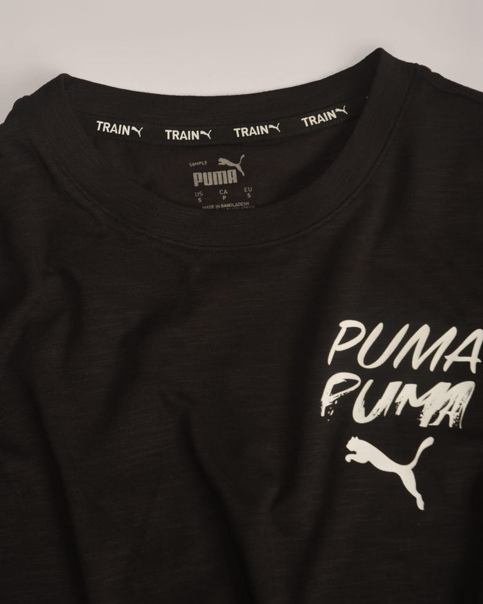 Puma women printed round neck T-shirt Black
