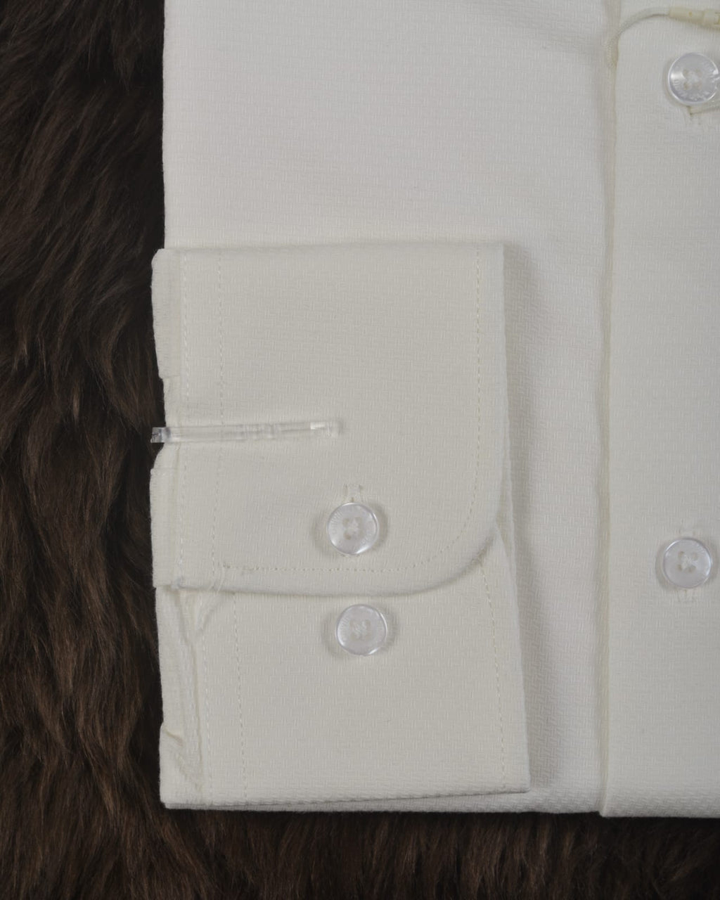 Calvin klein Steel Solid Herringbone Dress Shirt WHITE