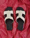 H CUT-OUT DUNES WOMEN SANDAL BLACK AND OFF WHITE