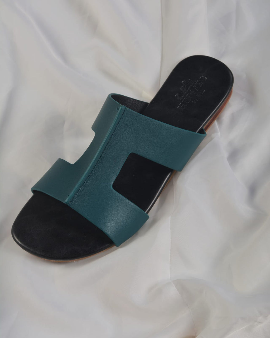 H CUT-OUT DUNES WOMEN SANDAL BLACK AND TEAL