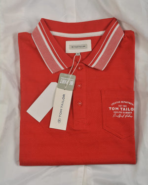 TOM TAILOR BASIC POLO SHIRT SOFT BERRY RED
