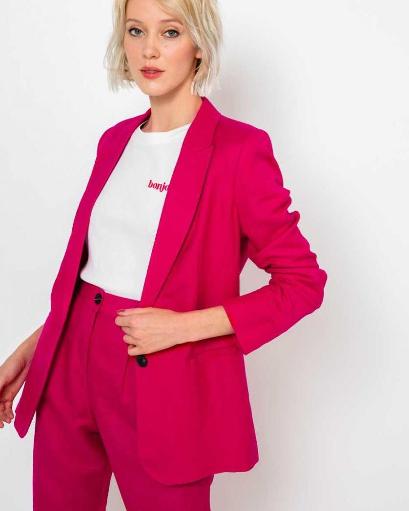 Woman Women's blazer jacket Pink Fuschia | Camaieu Jackets & Blazers