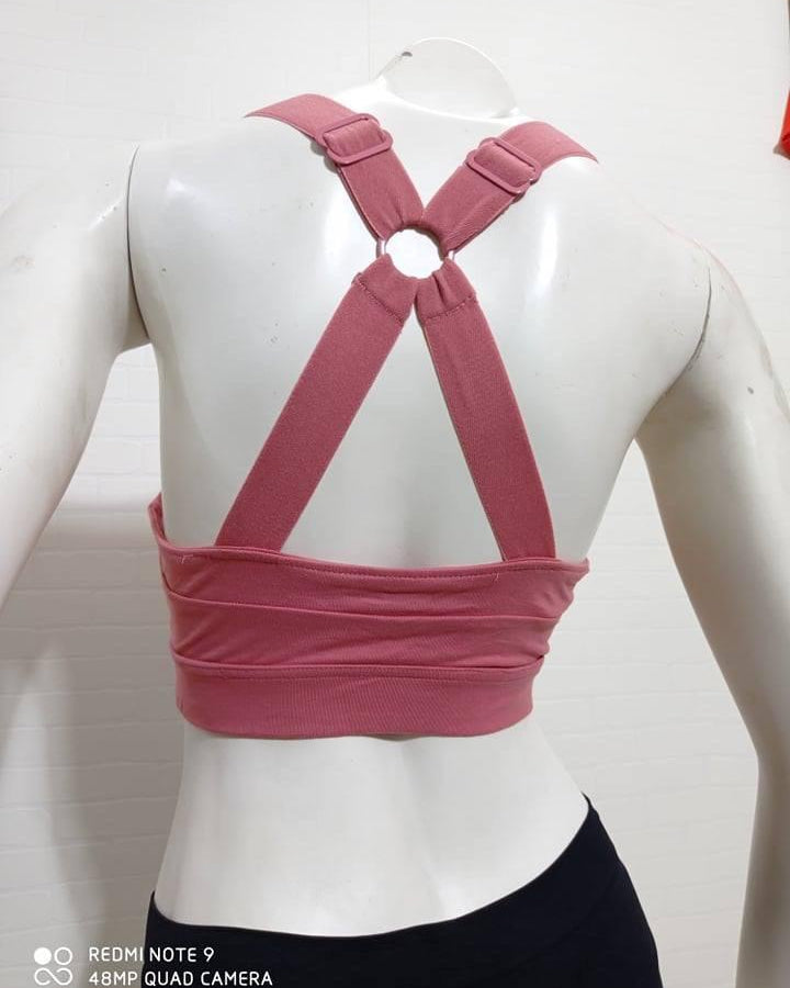 Crane® Cotton Stretch Sports Bra - Pastel Pink - handsandhead
