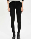 Defacto Women's Black Anna High Waist Super Skinny Jean Pants