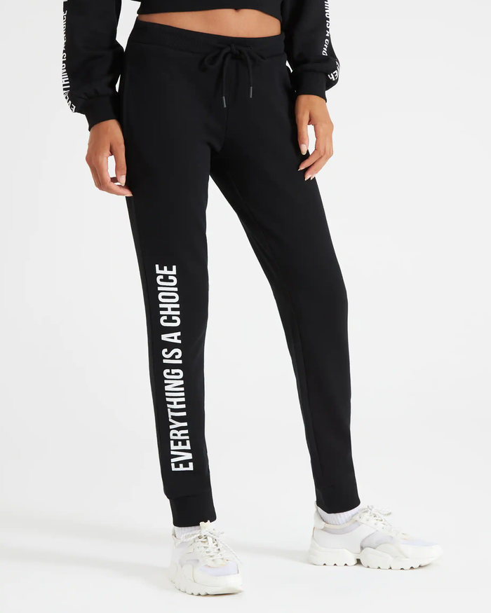 Terranova Sweatpants with side writing Optic Black