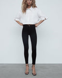 Zara SUPER ELASTIC JEGGINGS HI RISE - SUPER SKINNY - ANKLE LENGTH BLACK