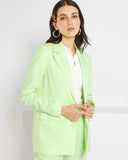 KIABI Linen blazer AED 169 Green